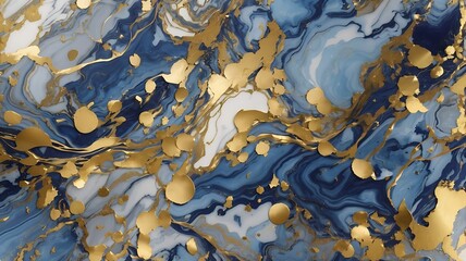 Abstract marble wallpaper background , luxury marble texture gold and blue tone
