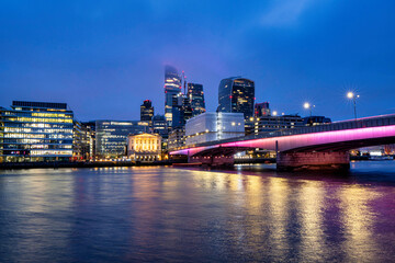 Fototapeta na wymiar Image of London Bridge and the city of London Skyline on the background. 