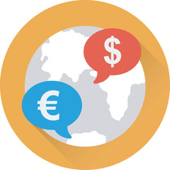 Icon of currency exchange flat design 