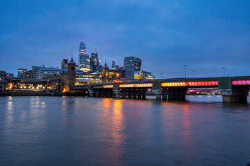 Image of London Bridge and the city of London Skyline on the background. 