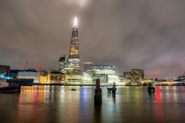 Long exposure image of the River Thames on early evening