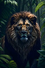 lion animal, vector lion, king of the jungle, wild lion, animal with fangs,