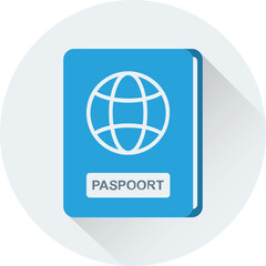 Modern flat icon of passport 