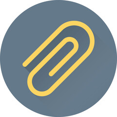 A paperclip flat round icon