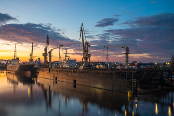 Ship repair at the ship repair yard.