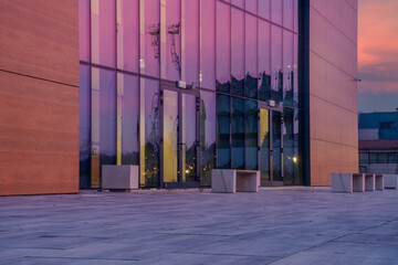 modern building in urban space.Image for cgi backplate production..
