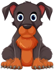 Fototapete Kinder Cute vector illustration of a brown puppy