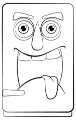 Foto auf Acrylglas Kinder Vector illustration of a happy, animated smartphone character.