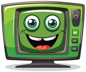 Foto auf Acrylglas Kinder Cheerful animated TV with a friendly smile