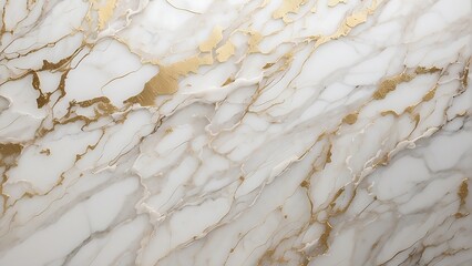 Obraz premium White and gold marble textured background. Abstract design, 4k wallpaper used for web banner. AI
