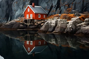 Foto auf Acrylglas Nordeuropa a house on the water