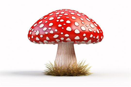 a red mushroom with white spots