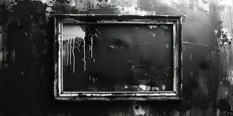 Photo frame in black and white grunge, showcasing an edgy look with high contrast