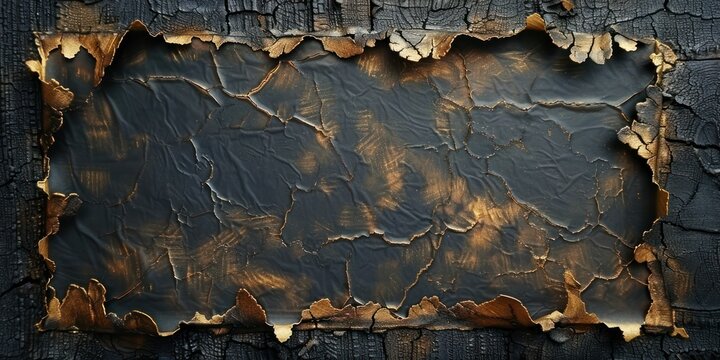 Dramatic and historic, the grunge border of burnt paper with charred edges