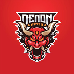 Demon Mascot Esport Logo Design Illustration For Gaming Club