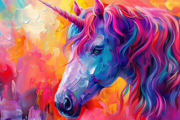 unicorn oil painting 