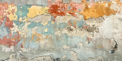Distressed overlay of peeling wall paint, layers of history, visual storytelling