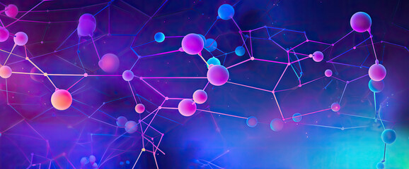 Purple and Blue Background With Assorted Balls