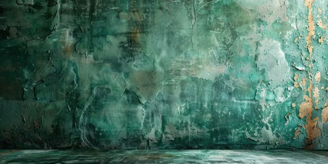 Luxurious, yet aged, the emerald backdrop's grunge texture contrasts its inherent elegance