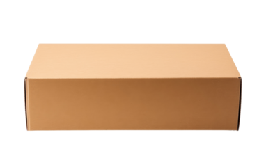 A brown cardboard box. on a White or Clear Surface PNG Transparent Background.