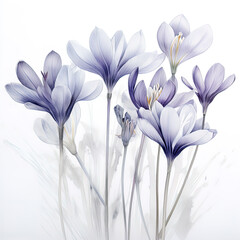 Abstract Crocus petals, black and white illustration. Illustration for design, for paintings