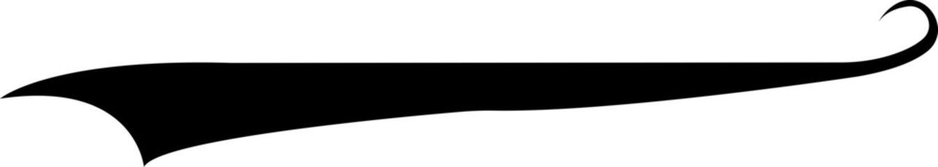 Calligraphy element. Vintage ornate ornament. Decorative divider and scroll. Doodle swash. Hand drawn calligraphic vector, Swash swoop and swish calligraphy sign. Border for text, scroll and banner.