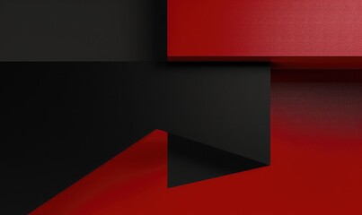 3d black and red cube background. futuristic design. 