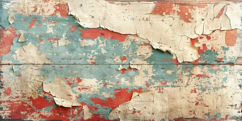 Peeling paint grunge texture on an old wall, vintage and worn