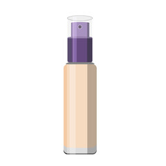 Foundation for the face with a dispenser, beige color. Vector cosmetic product.