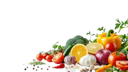 Food photography different fruits and vegetables isolated on transparent and white background.PNG image  © CStock