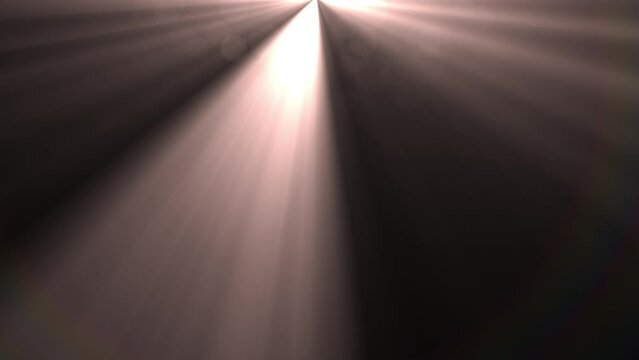 Colorful stage lights. Golden spotlights and white laser holograms spin, rotate and emit bright beams of light. Lighting equipment and lighting effects for decoration, stage lighting during the show