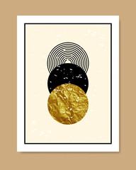 Abstract poster with geometric lines, shapes and textures.