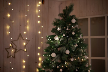 Indoor Artificial Christmas Tree. Christmas.