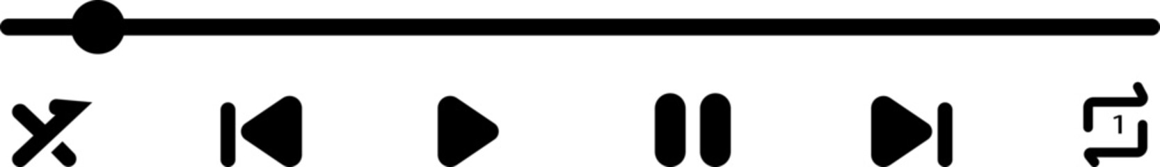 icon media music player in vector. modern playback of music application. multimedia navigation on smartphone device. music players for melodies, sounds, ringtones and more. interface template design.