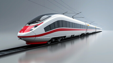 Naklejka premium Modern high speed train close up view