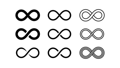 Infinity icon vector isolated on white background.
