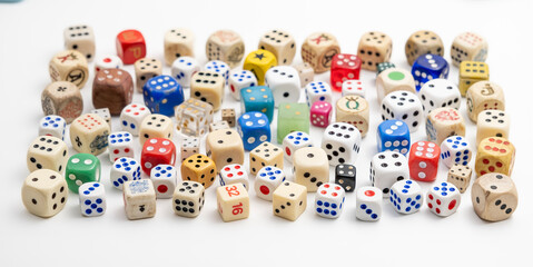 view of colourful dices and erasers