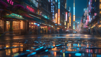 Fototapeta na wymiar night view of the city AI generated