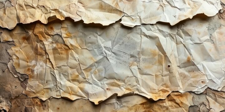 Documents ruined by water damage, evidenced by warped and stained paper texture