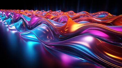 Colorful neon light waves pattern background, Running neon lights.