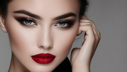 Fototapeta na wymiar portrait of a woman with lips, lipstick, cosmetic, advertisement, fashion model, model, gorgeous, stylish, beauty, pretty model