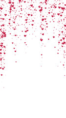 Red hearts scattered on white background.