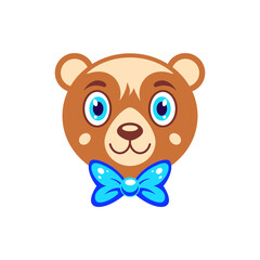 Bear vector drawing. Cartoon illustration.