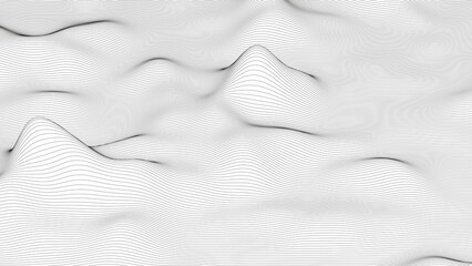 Abstract Background With Distorted Line Shapes White Background Monochrome Sound Line Waves 5