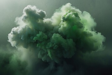 Green smoke on the dark background