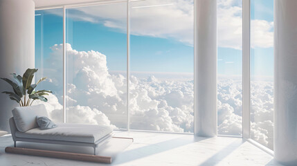 interior apartment in the clouds light