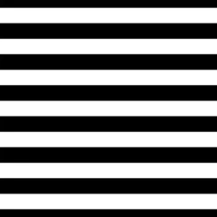 Poster Striped background with horizontal straight black and white stripes. Seamless and repeating pattern. Editable vector illustration. © Siarhei