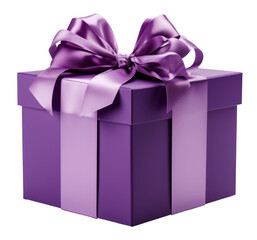 Fototapeta premium purple giftbox isolated on transparent background