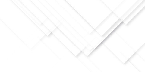 Modern Abstract white background design with layers of textured white transparent material in triangle and squares shapes. White color technology concept geometric line vector background.