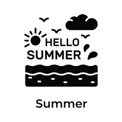 Premium quality icon of summer season, hello summer vector design